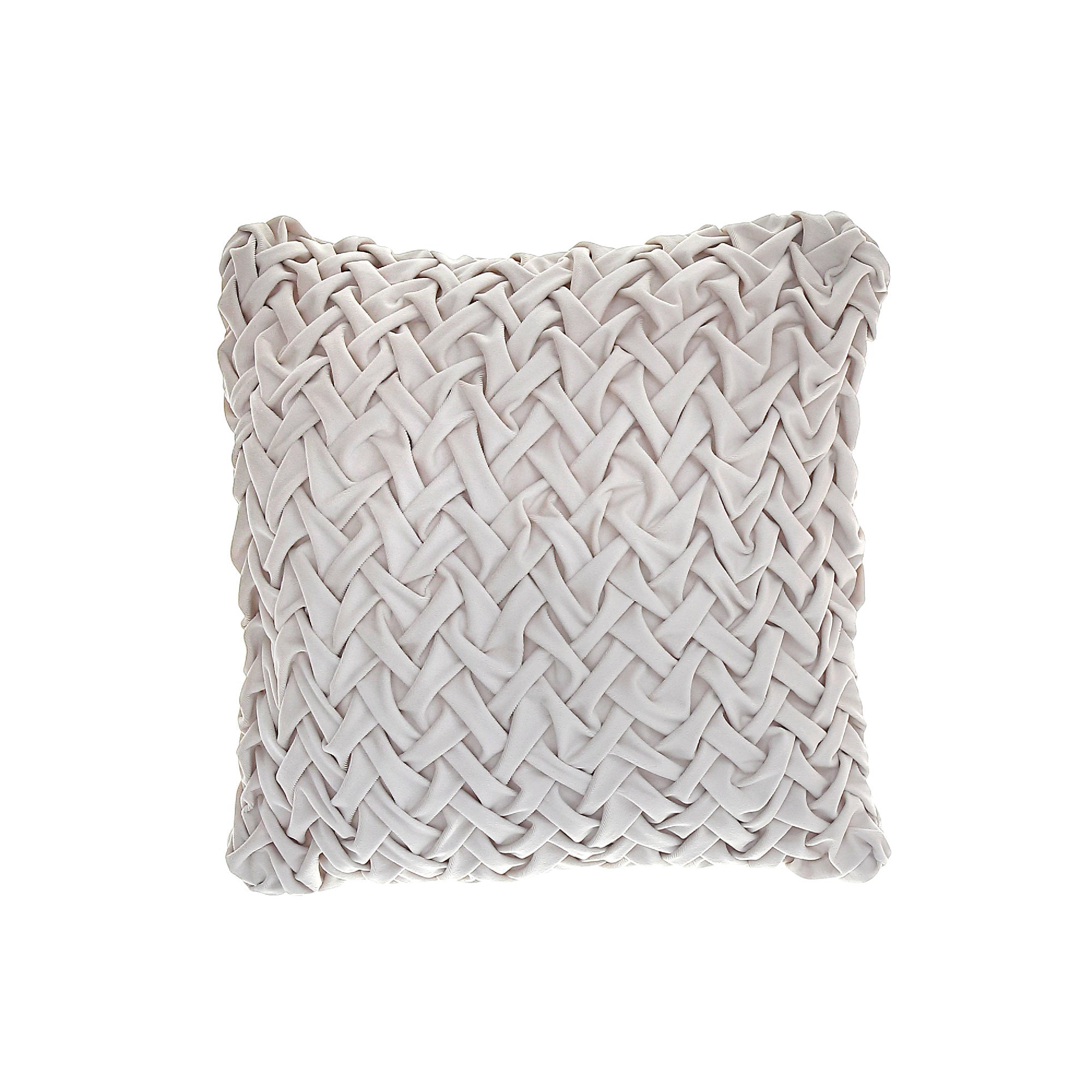 Monica Braided Cushion Ivory Set Of 2, 18 X 18 Inch, Decorative Throw Pillow