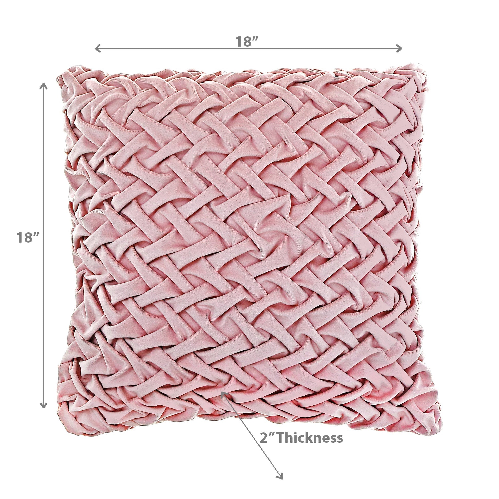 Monica Briaded Cushion Pale Pink 18 X 18 - Set of 2