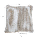 White Natural Micro Chenille & Jute Cushion 18 X 18 - Set of 2