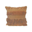 Handloom Fringe Cushion Camel - Set of 2