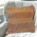 Handloom Fringe Cushion Camel - Set of 2