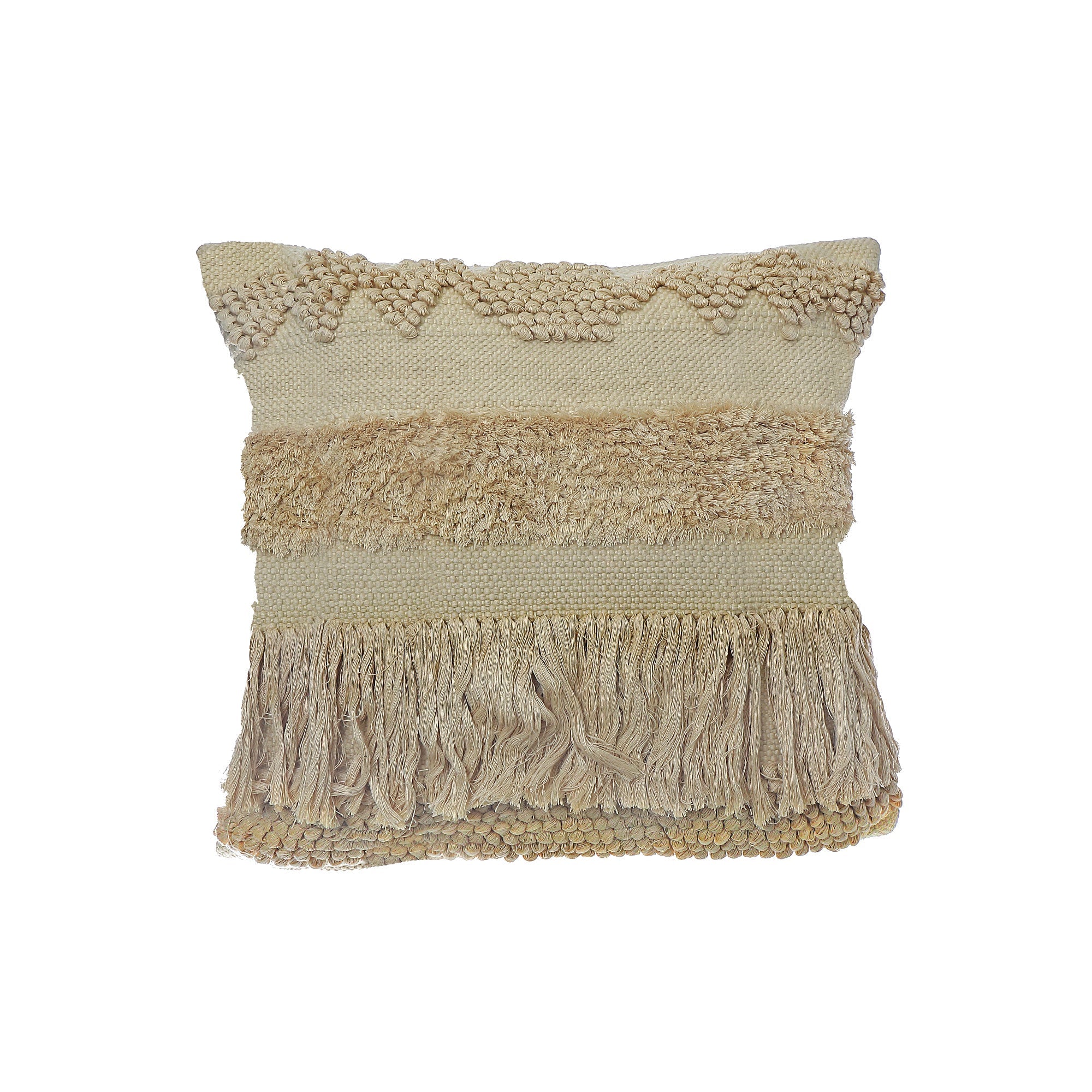 Lemon Handloom Fringe Cushion Set of 2 – Decorative Throw Pillow, Home Decor