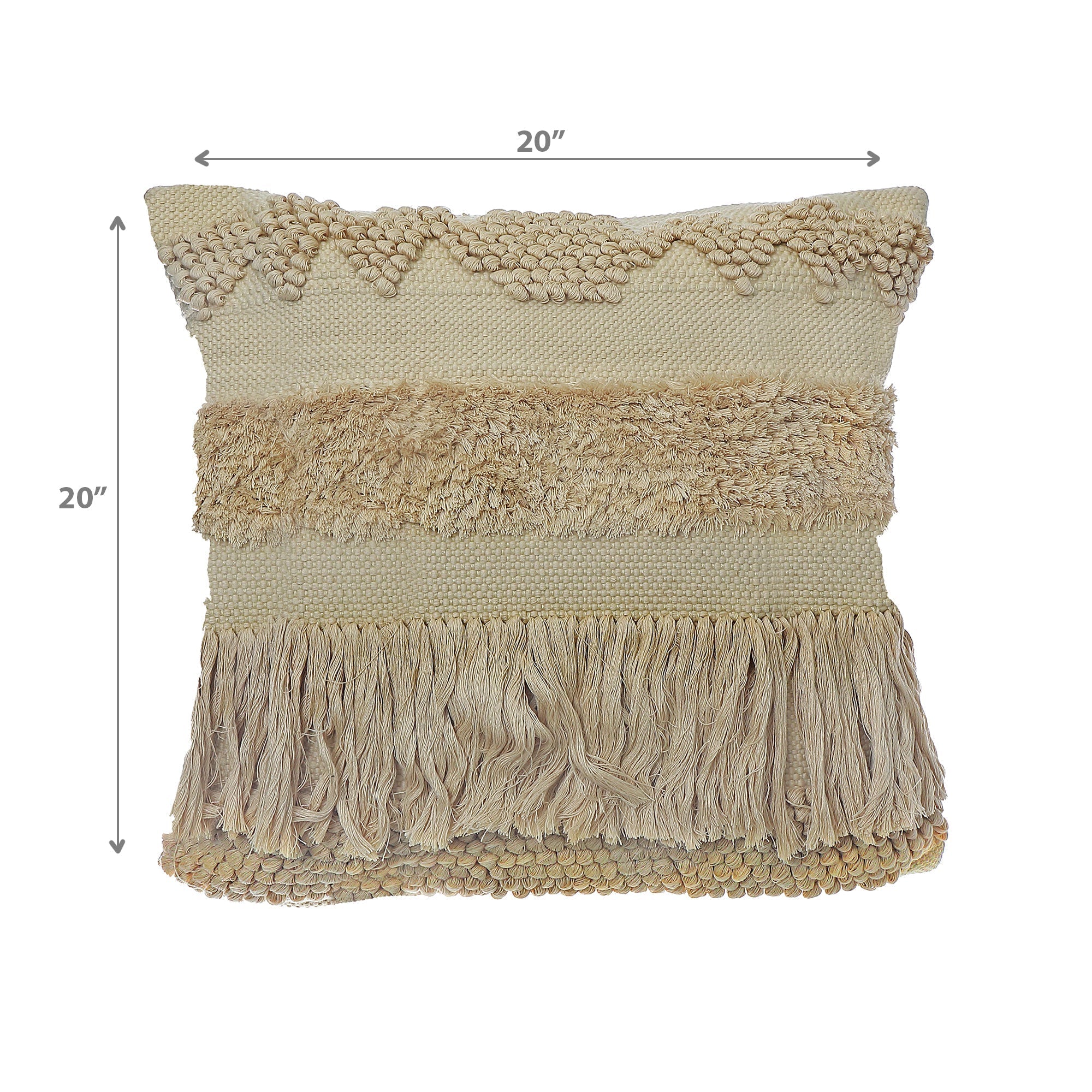 Lemon Handloom Fringe Cushion Set of 2 – Decorative Throw Pillow, Home Decor