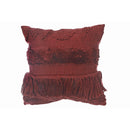 Handloom Fringe Cushion Maroon - Set of 2
