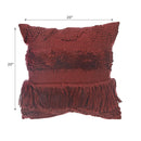 Handloom Fringe Cushion Maroon - Set of 2