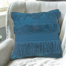 Handloom Fringe Cushion Royal Blue - Set of 2