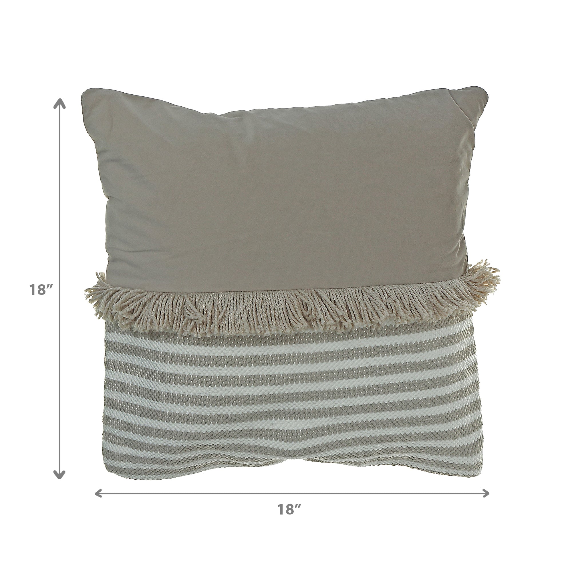 Handwoven Stripe With Fringe Cushion Set Of 2, Striped Cushion With Fringe Set, Handwoven Cotton Throw Pillows, Boho Sofa Accent