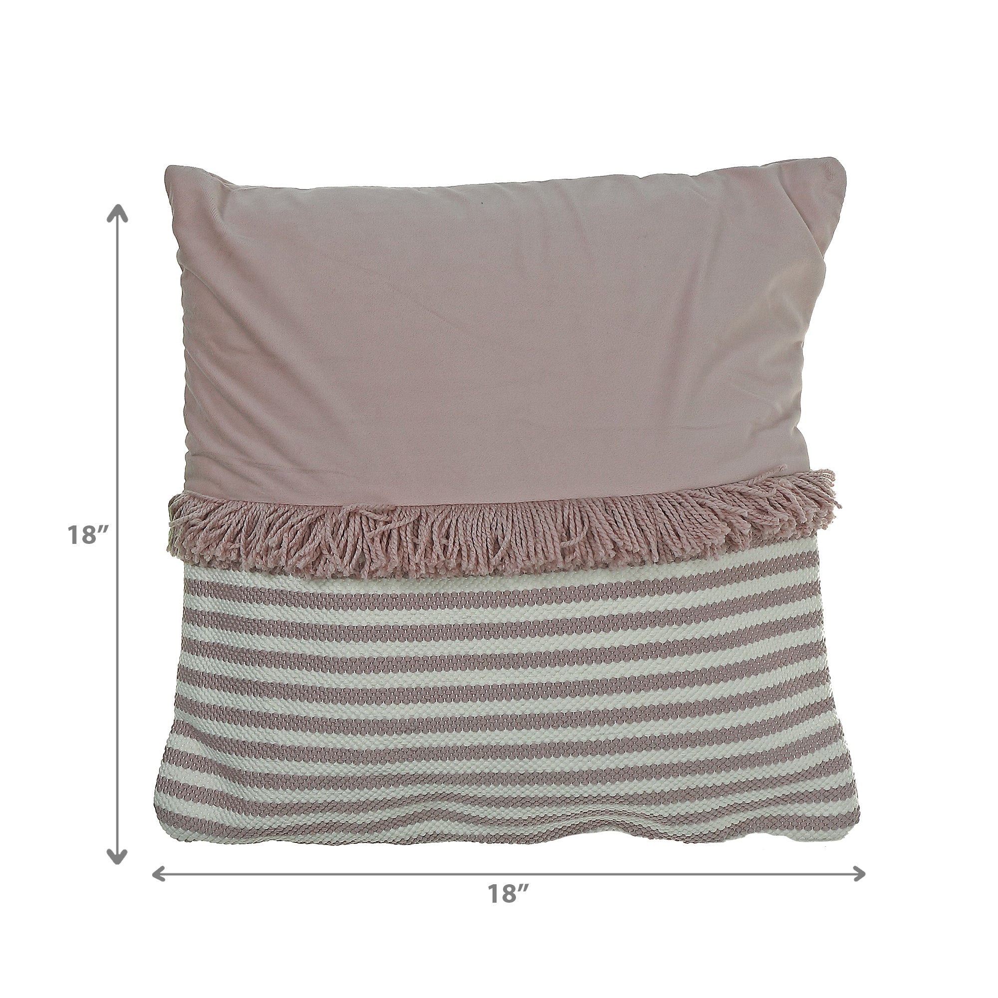 Handwoven Stripe With Fringe Cushion Set Of 2, Striped Cushion With Fringe Set, Handwoven Cotton Throw Pillows, Boho Sofa Accent