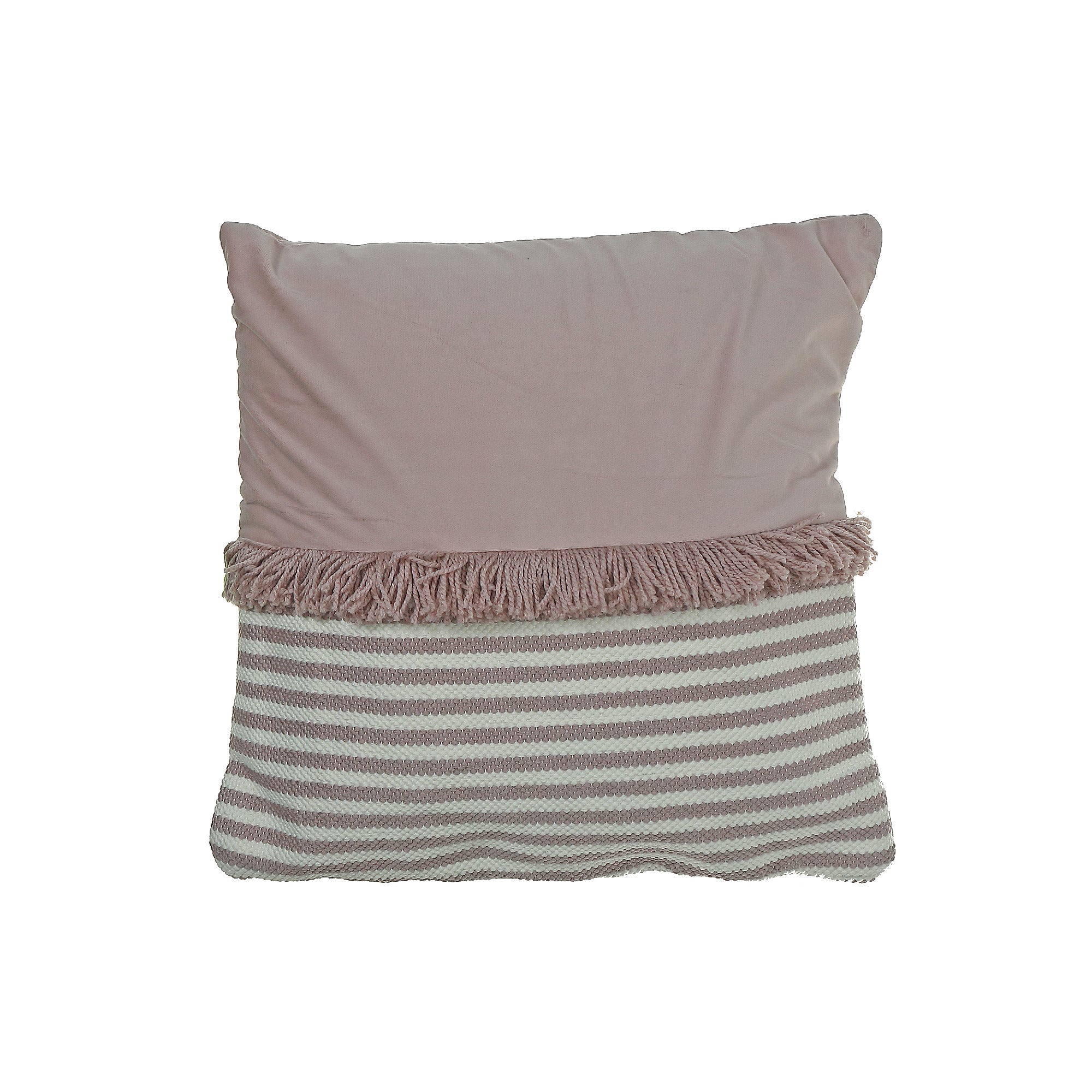 Handwoven Stripe With Fringe Cushion Set Of 2, Striped Cushion With Fringe Set, Handwoven Cotton Throw Pillows, Boho Sofa Accent