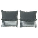 Handwoven Stripe With Fringe Cushion