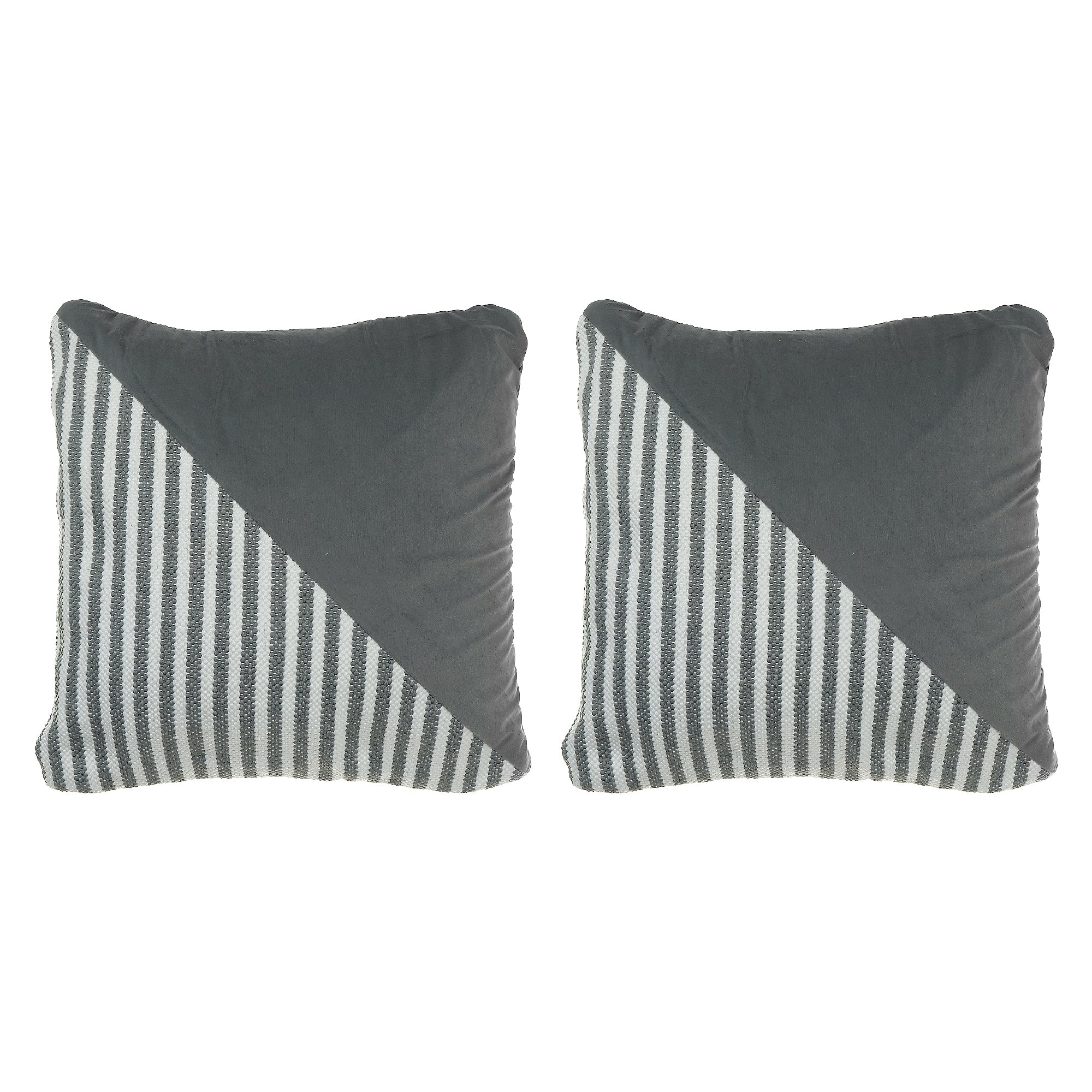 Handwoven Diagonal Stripe Cushion Set Of 2, Diagonal Stripe Handwoven Cushion Set, Decorative Throw Pillows, Textured Sofa Accent
