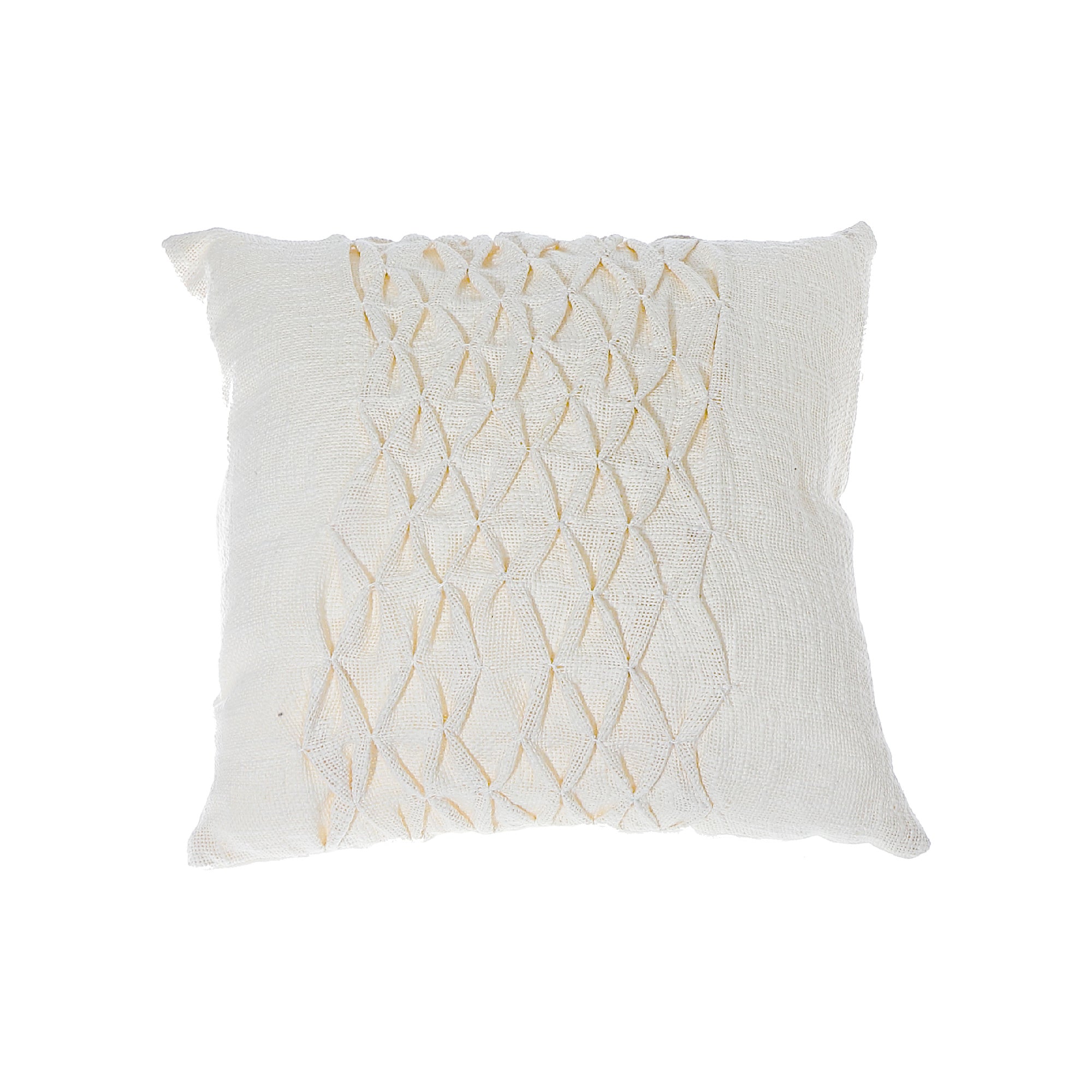 Lattice Cotton Handwoven Cushion Ivory Set Of 2, Lattice Pattern Ivory Cushion Set, Handwoven Cotton Throw Pillows, Modern Farmhouse Decor