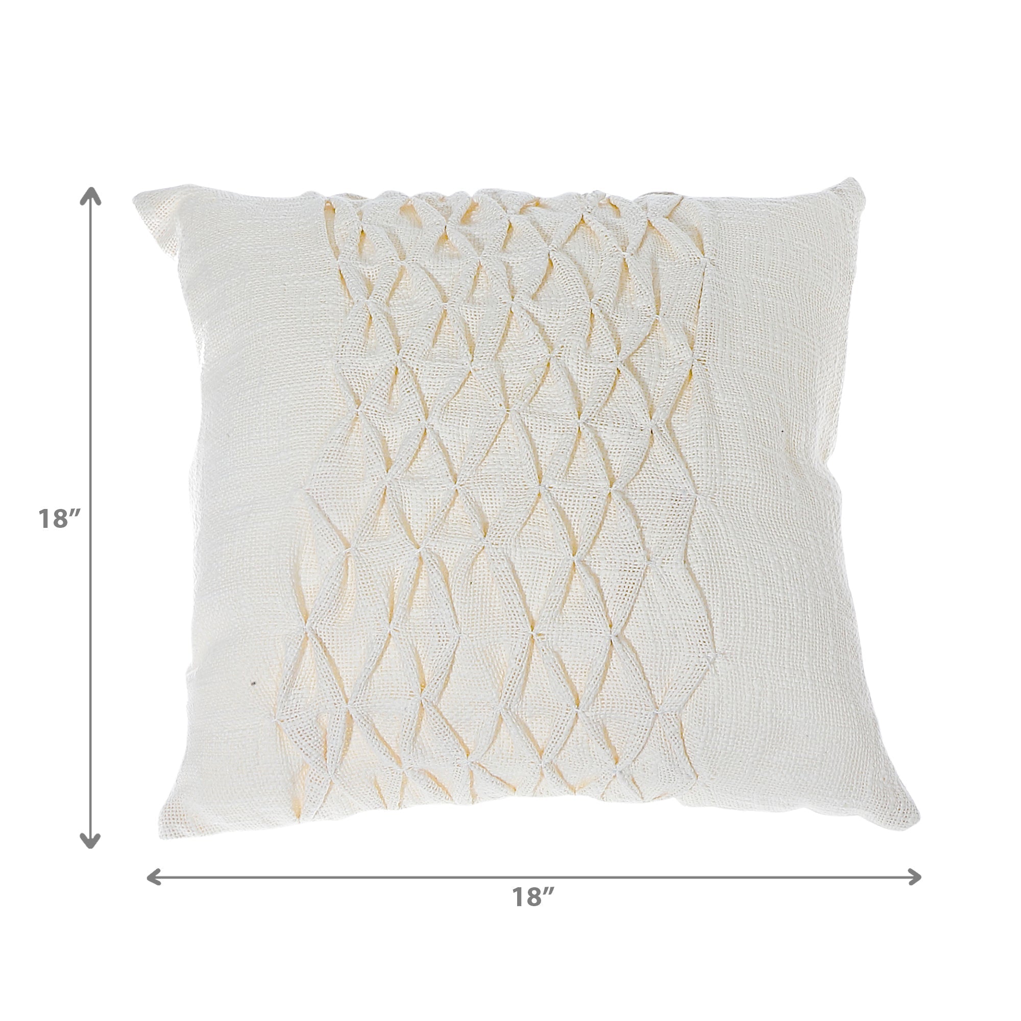 Lattice Cotton Handwoven Cushion Ivory Set Of 2, Lattice Pattern Ivory Cushion Set, Handwoven Cotton Throw Pillows, Modern Farmhouse Decor