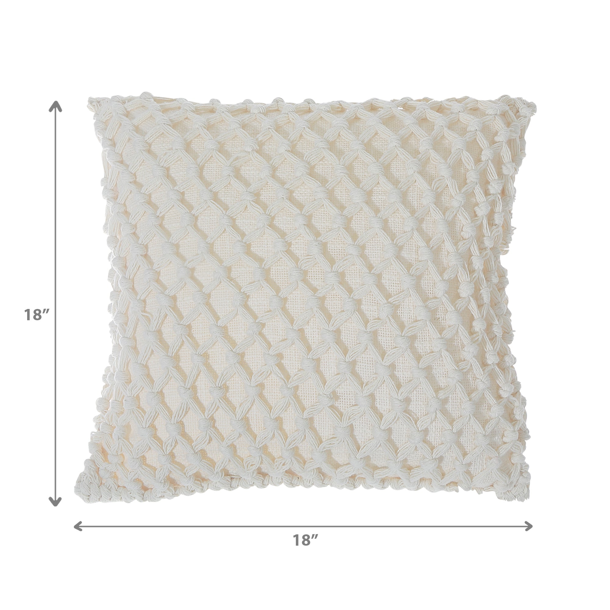Braided Weave Cotton Handwoven Cushion Ivory Set Of 2, Braided Cotton Ivory Cushion Set, Handwoven Sofa Pillows, Textured Home Decor Accent