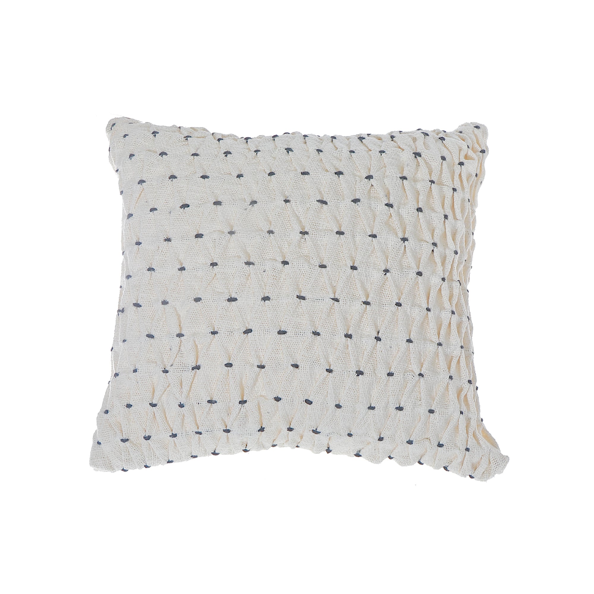 Braided Weave Black Knot Cotton Handwoven Cushion Ivory Set Of 2, Braided Weave Ivory Cushion Set, Black Knot Detail Throw Pillows, Bohemian Home Decor