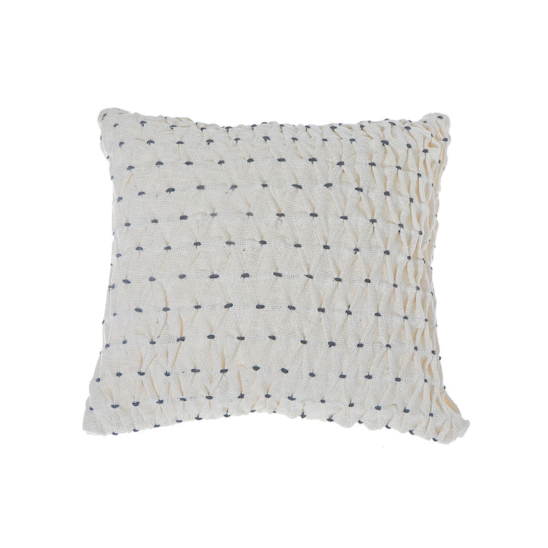 Braided Weave Black Knot Cotton Handwoven Cushion Ivory - Set of 2
