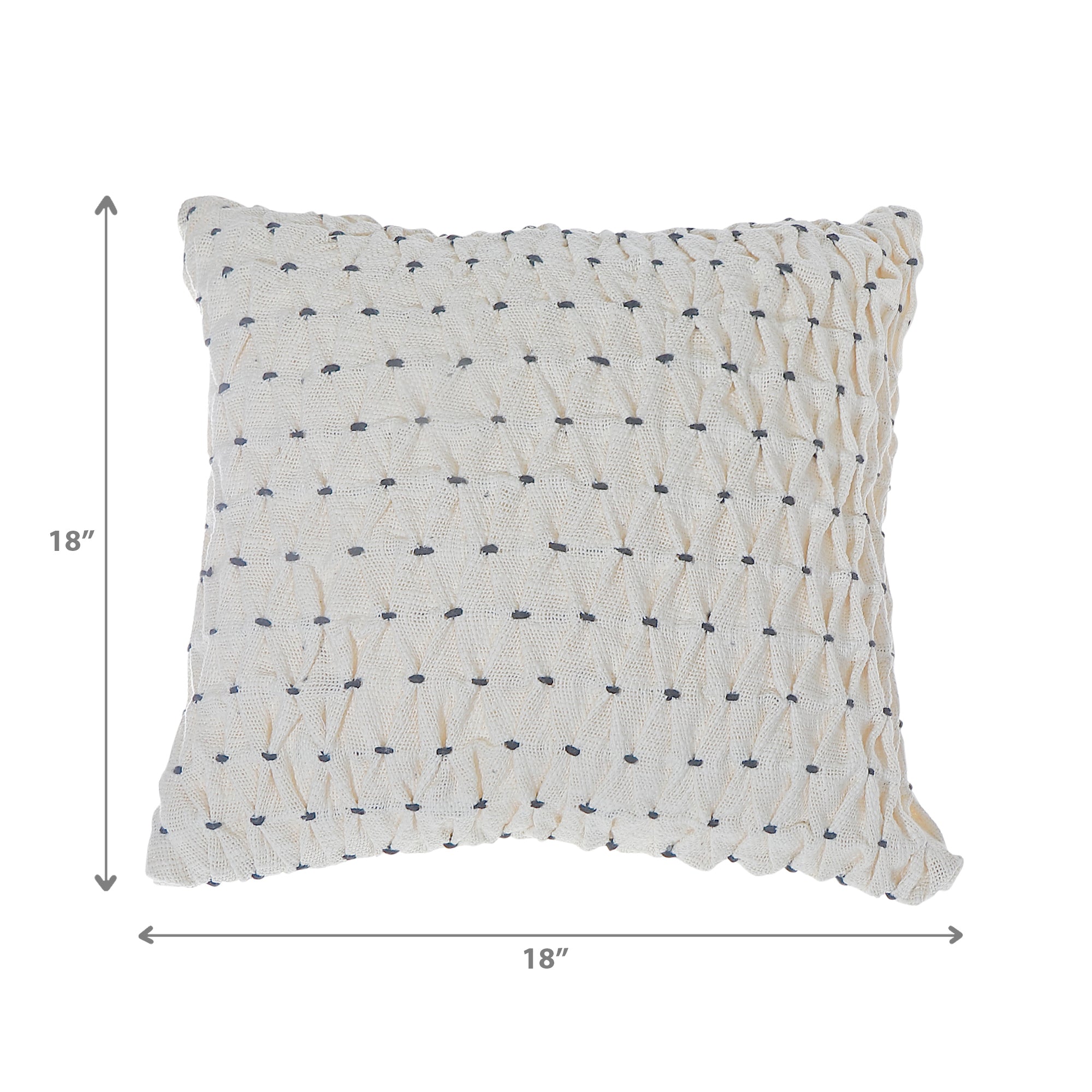 Braided Weave Black Knot Cotton Handwoven Cushion Ivory Set Of 2, Braided Weave Ivory Cushion Set, Black Knot Detail Throw Pillows, Bohemian Home Decor