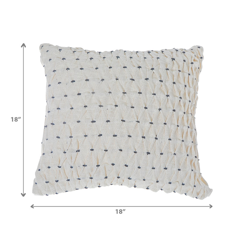 Braided Weave Black Knot Cotton Handwoven Cushion Ivory - Set of 2