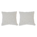 Braided Weave Black Knot Cotton Handwoven Cushion Ivory - Set of 2
