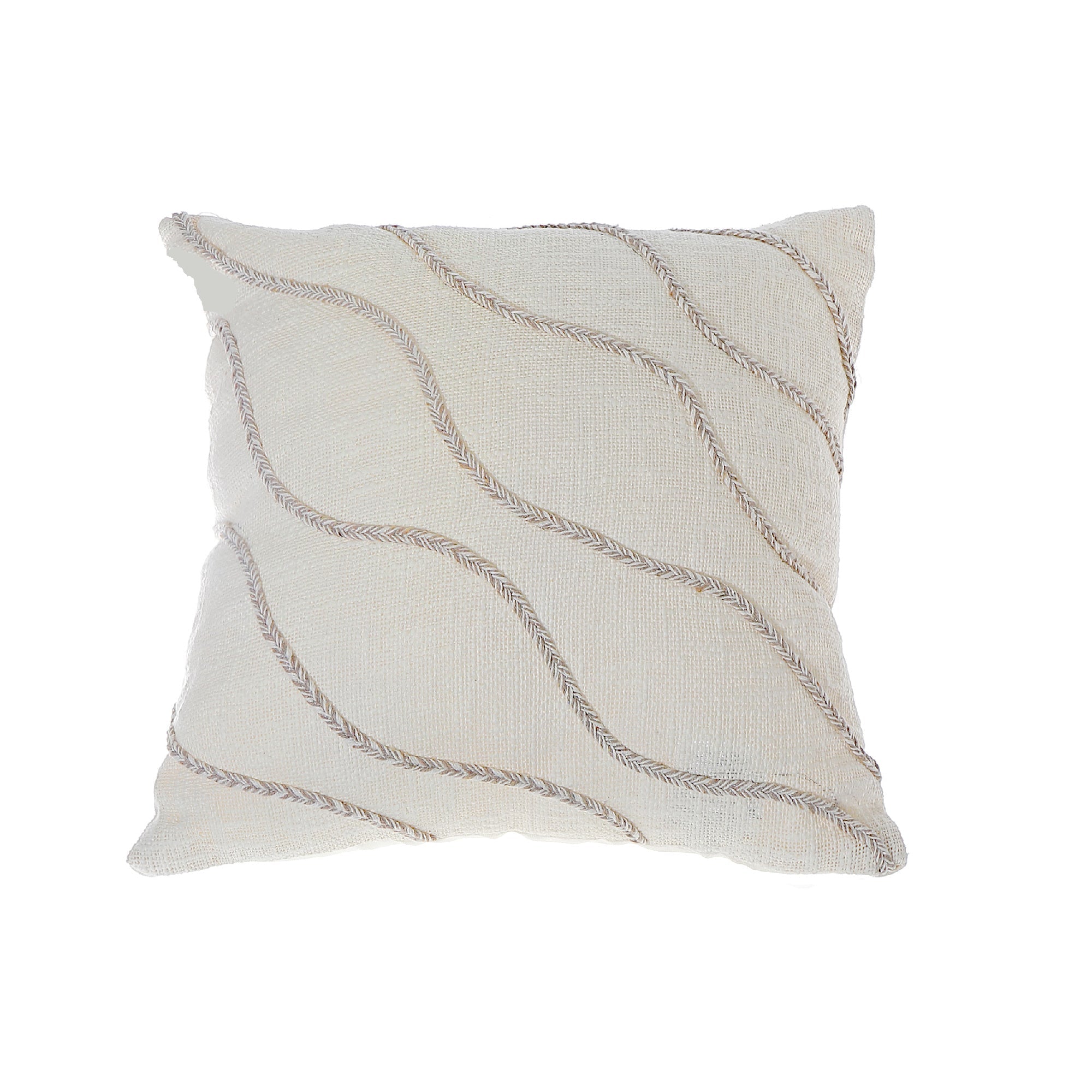 Boho Pattern Cotton Handwoven Cushion Ivory Set Of 2, Boho Ivory Cotton Cushion Set, Handwoven Decorative Throw Pillows, Textured Sofa Accent