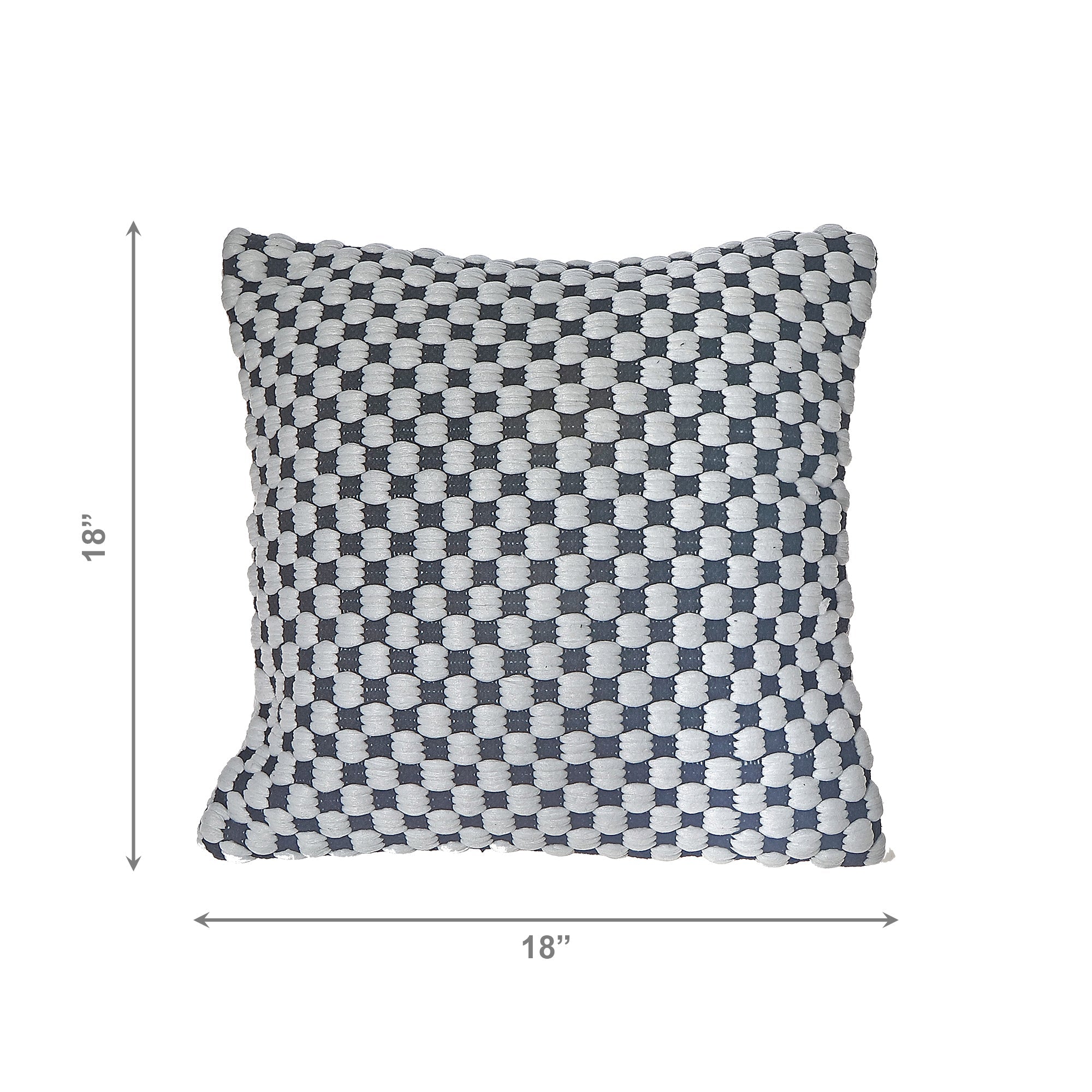 Black Checkered Pattern Cotton Handwoven Decorative Cushion - Set of 2
