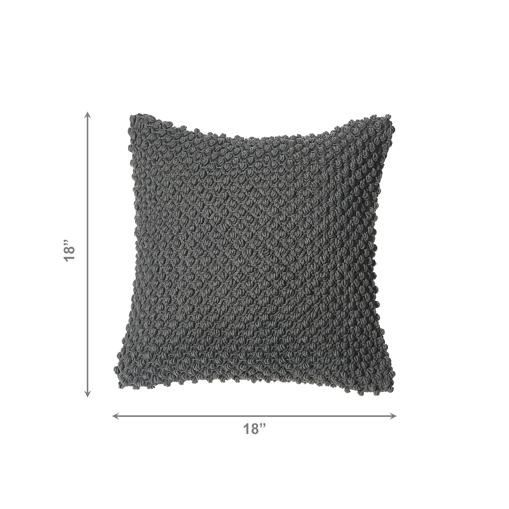 Charcoal Textured Cotton Handwoven Throw Cushion for Home - Set of 2