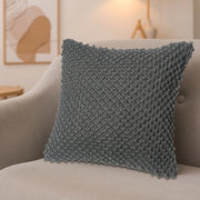 Charcoal Textured Cotton Handwoven Throw Cushion for Home - Set of 2
