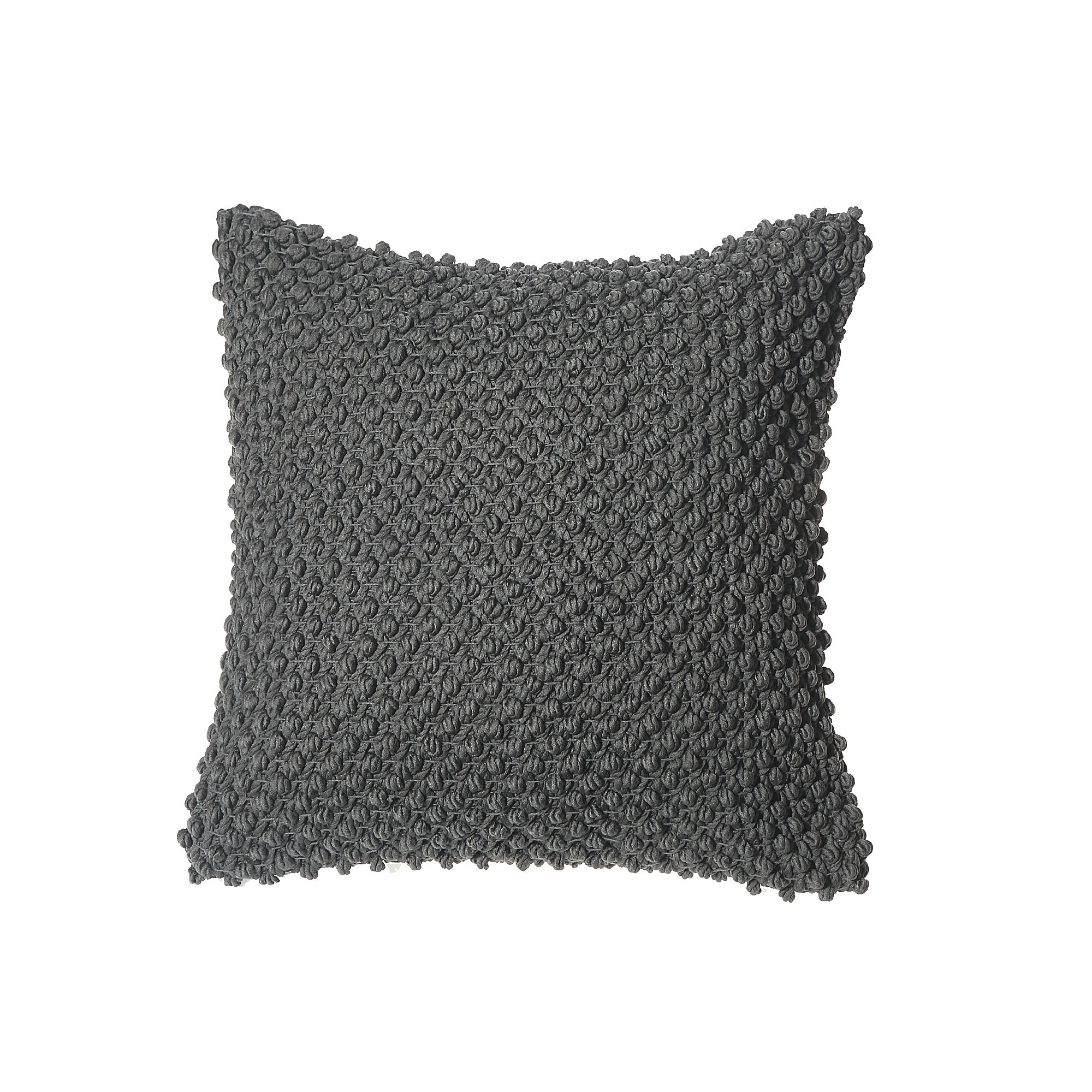 Charcoal Textured Cotton Handwoven Throw Cushion for Home - Set of 2