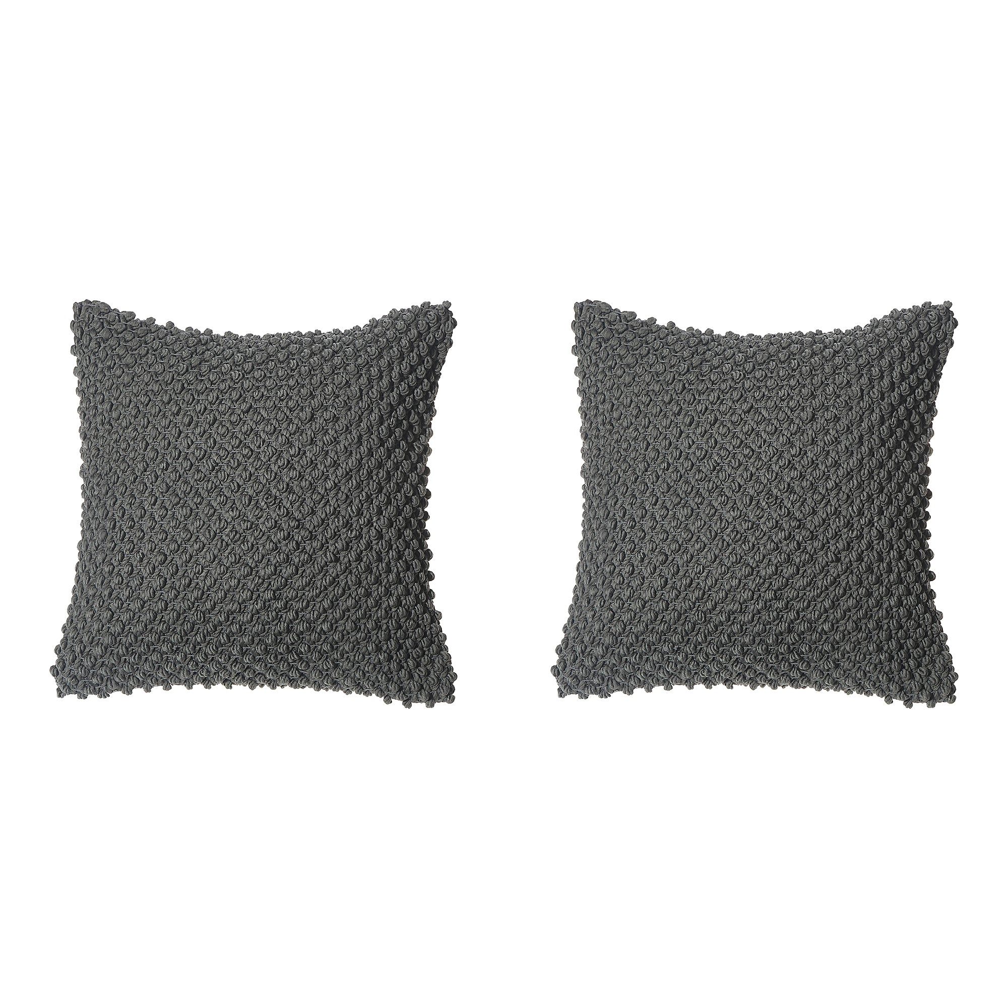 Charcoal Textured Cotton Handwoven Throw Cushion for Home - Set of 2
