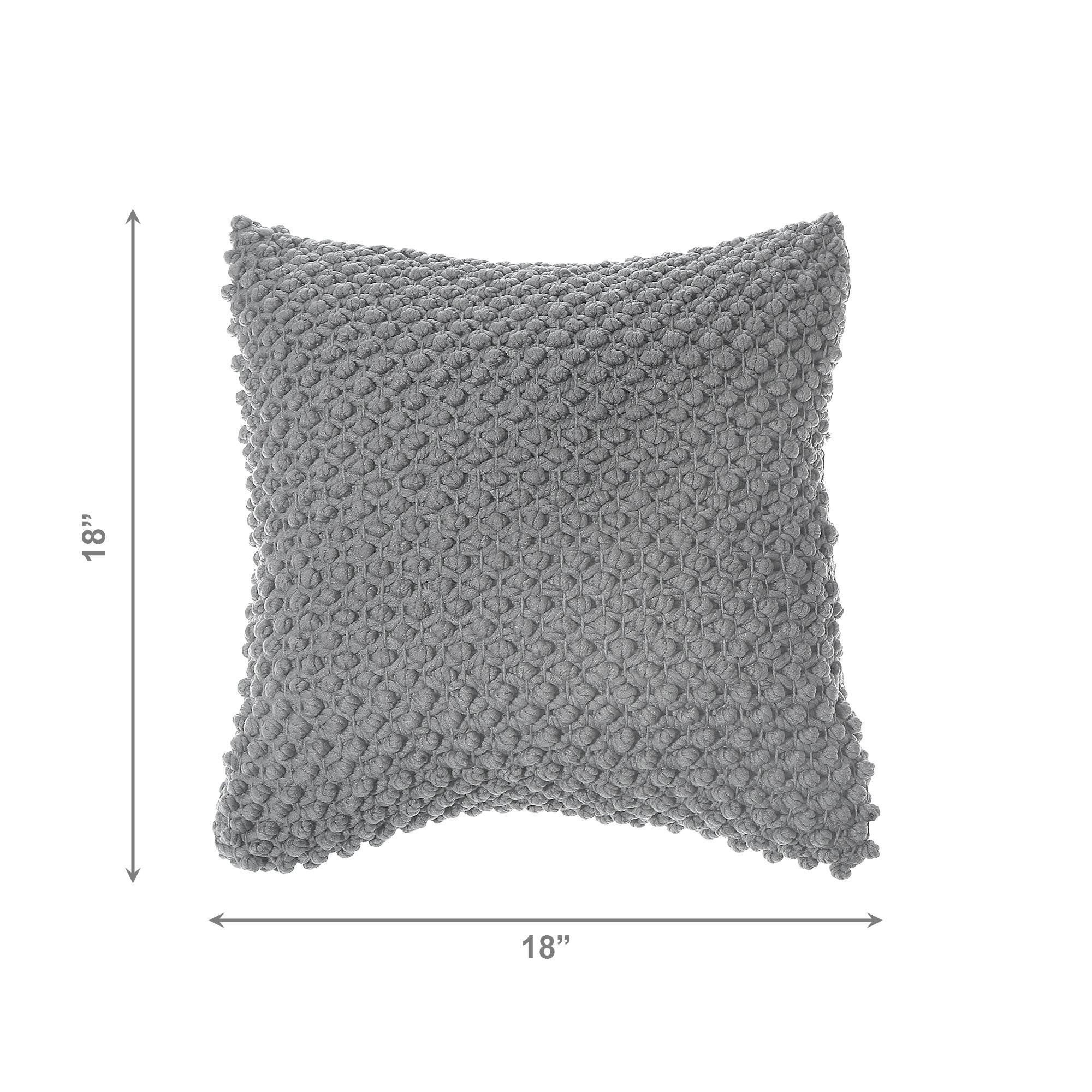 Light Gray Textured Cotton Handwoven Throw Cushion for Living Room - Set of 2