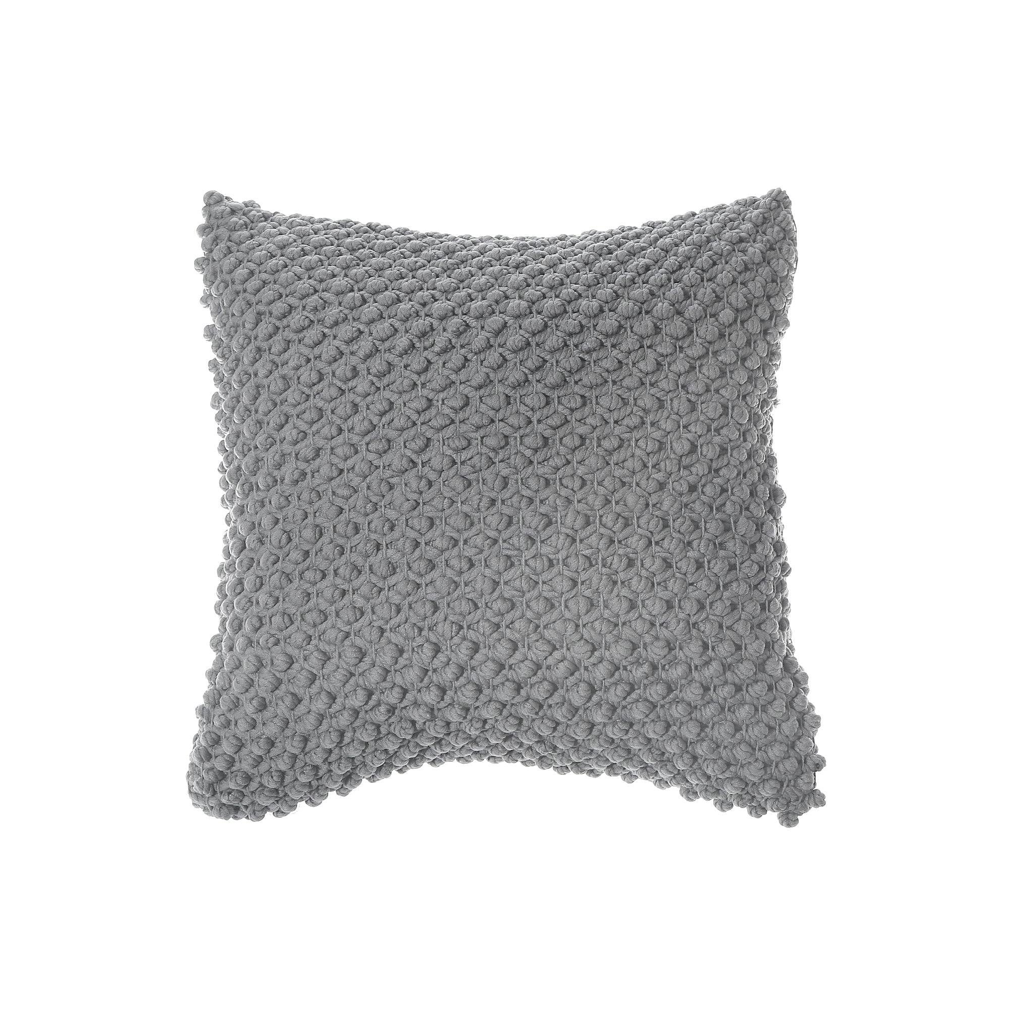 Light Gray Textured Cotton Handwoven Throw Cushion for Living Room - Set of 2