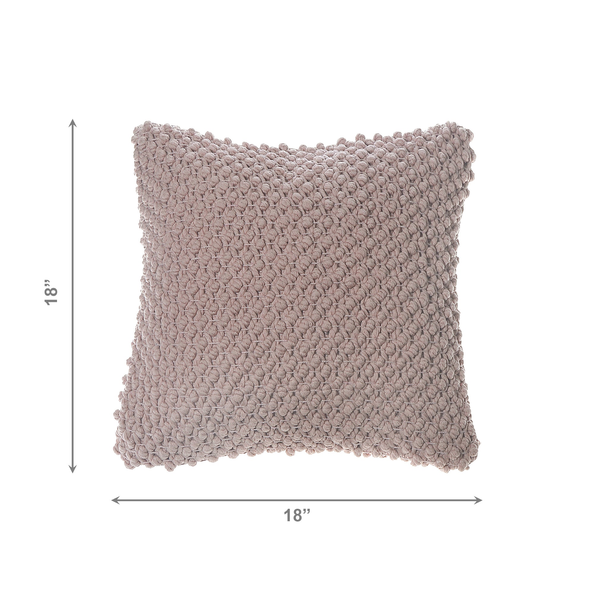 Dusty Rose Textured Cotton Handwoven Throw Cushion for Bedroom - Set of 2