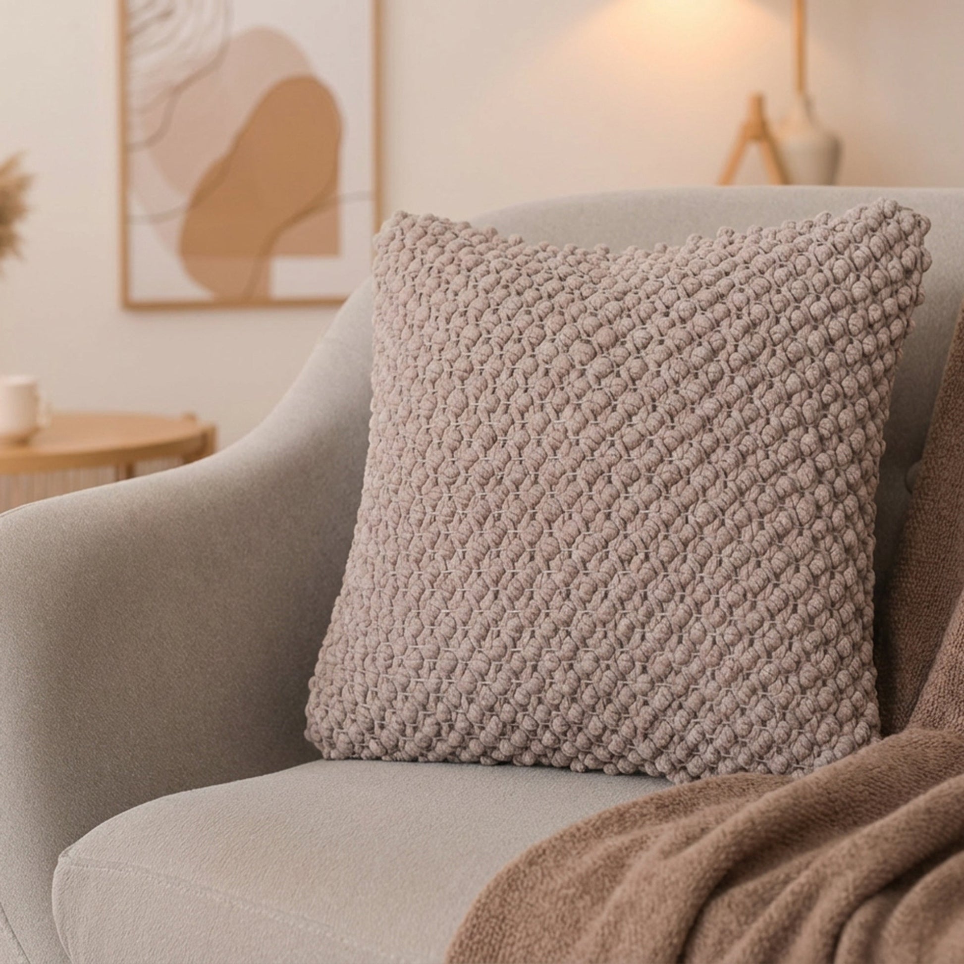 Dusty Rose Textured Cotton Handwoven Throw Cushion for Bedroom - Set of 2