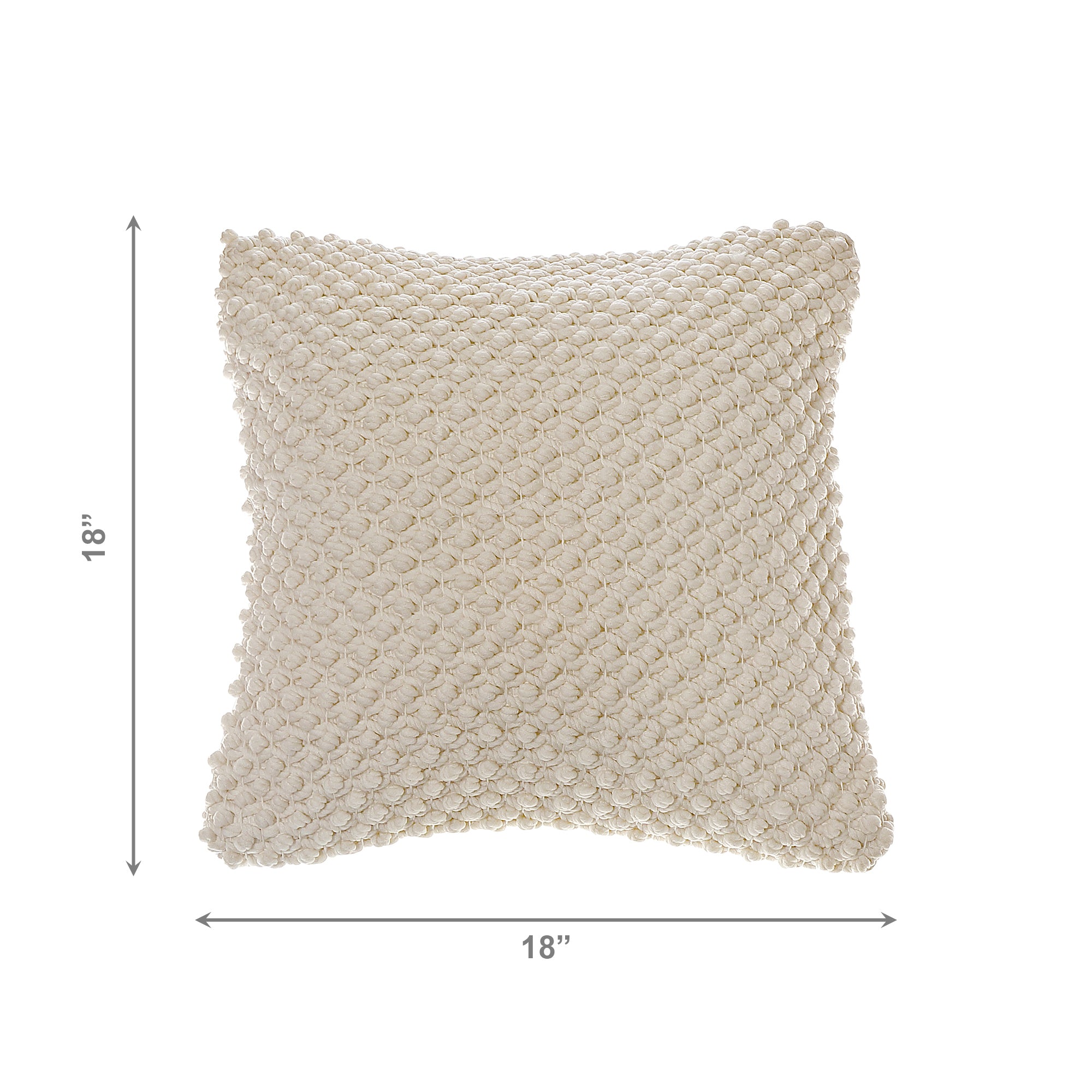 White Textured Cotton Handwoven Throw Cushion for Versatile Décor - Set of 2
