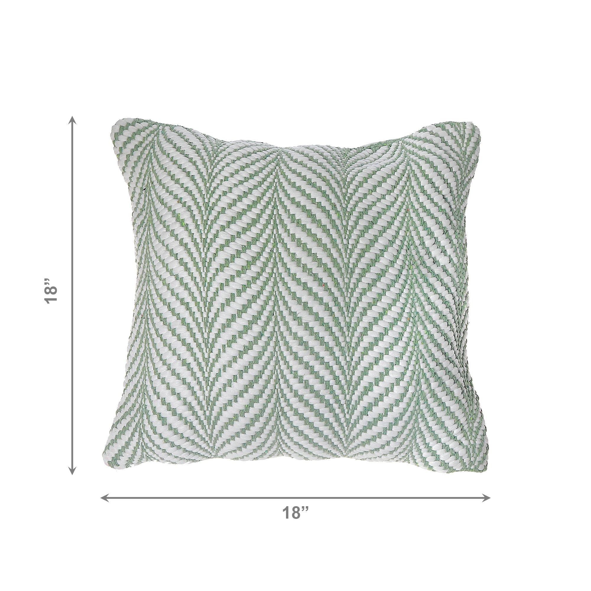 Fern Green Cotton Handwoven Decorative Cushion with Nature Motif - Set of 2