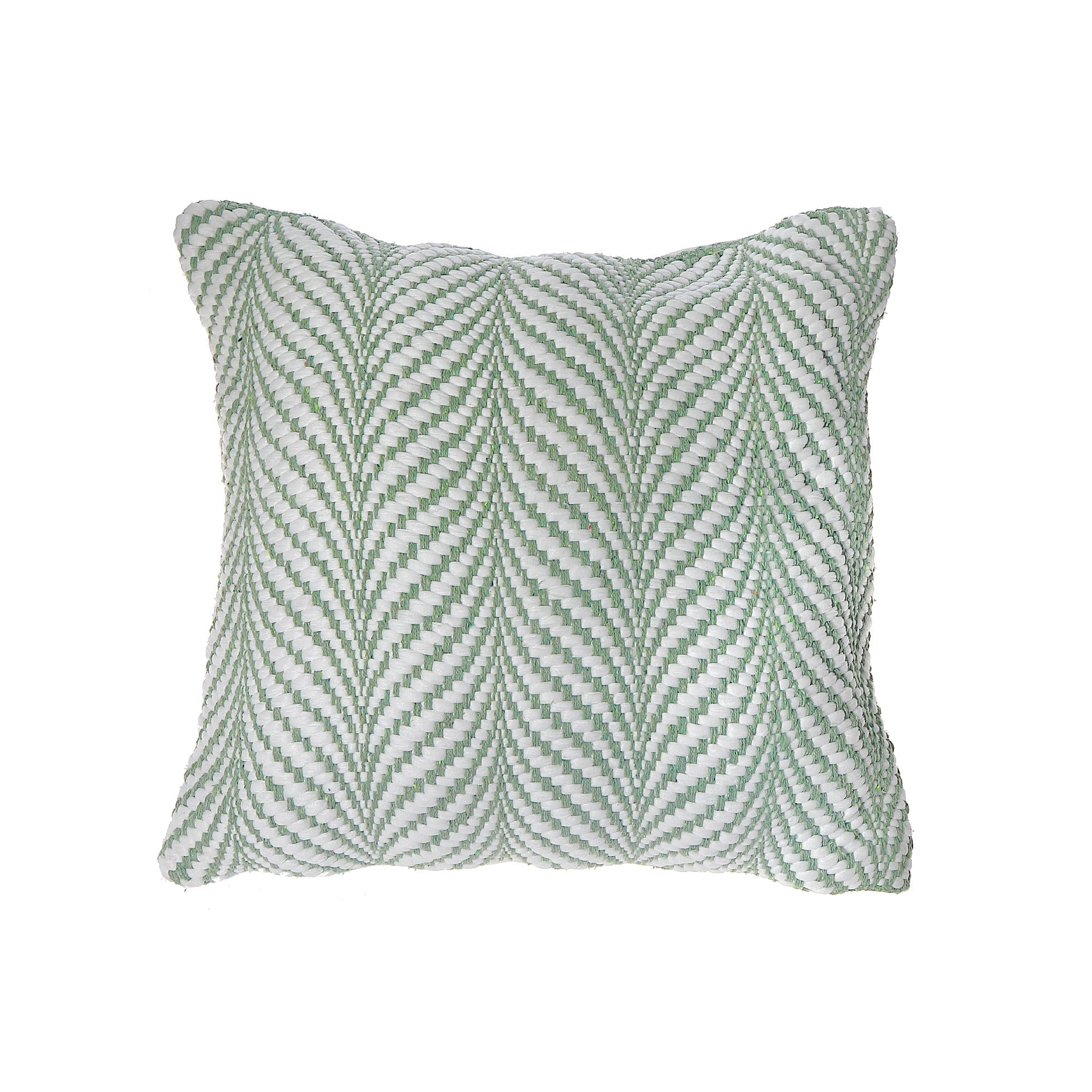 Fern Green Cotton Handwoven Decorative Cushion with Nature Motif - Set of 2