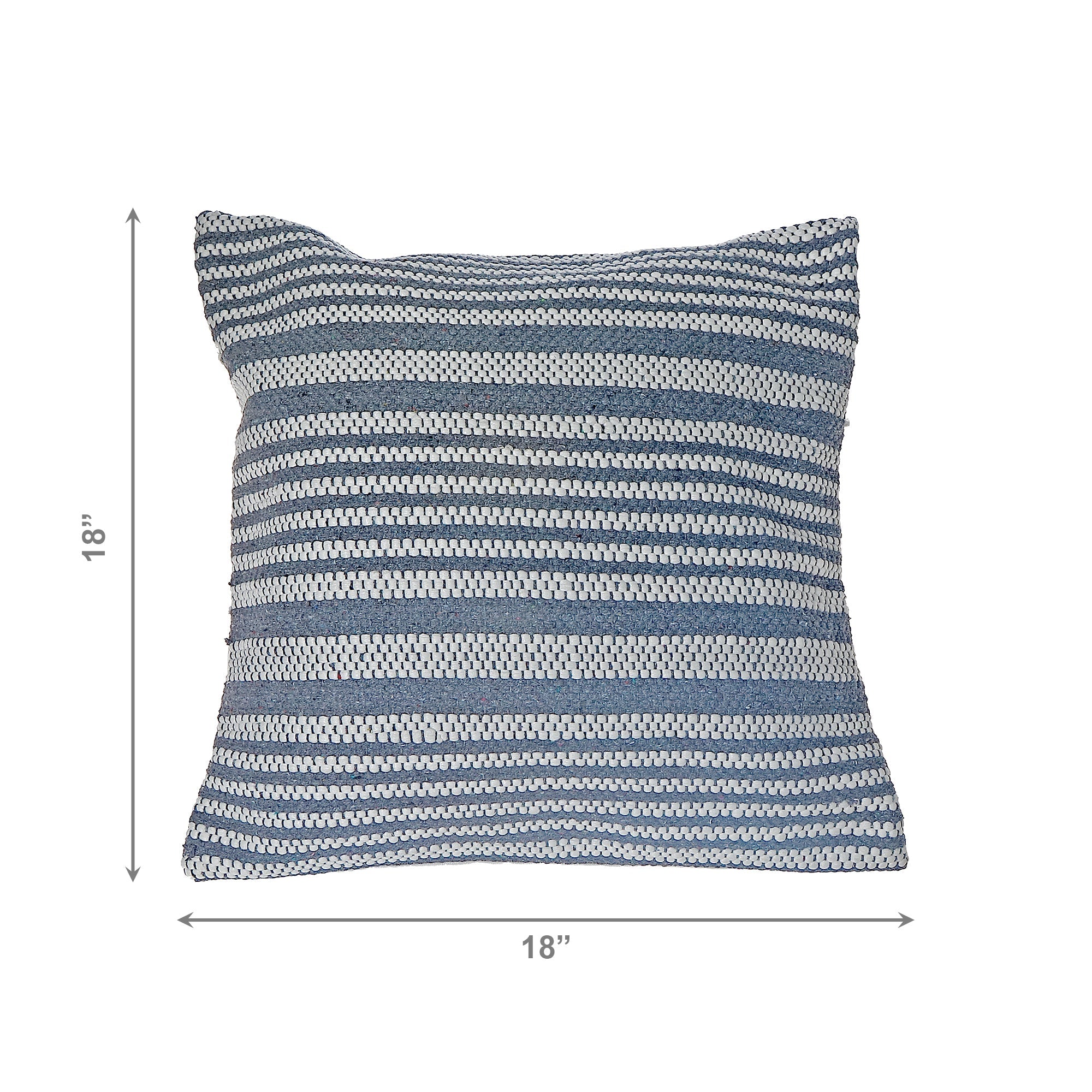 Gray Striped Cotton Handwoven Decorative Cushion for Modern Interiors - Set of 2