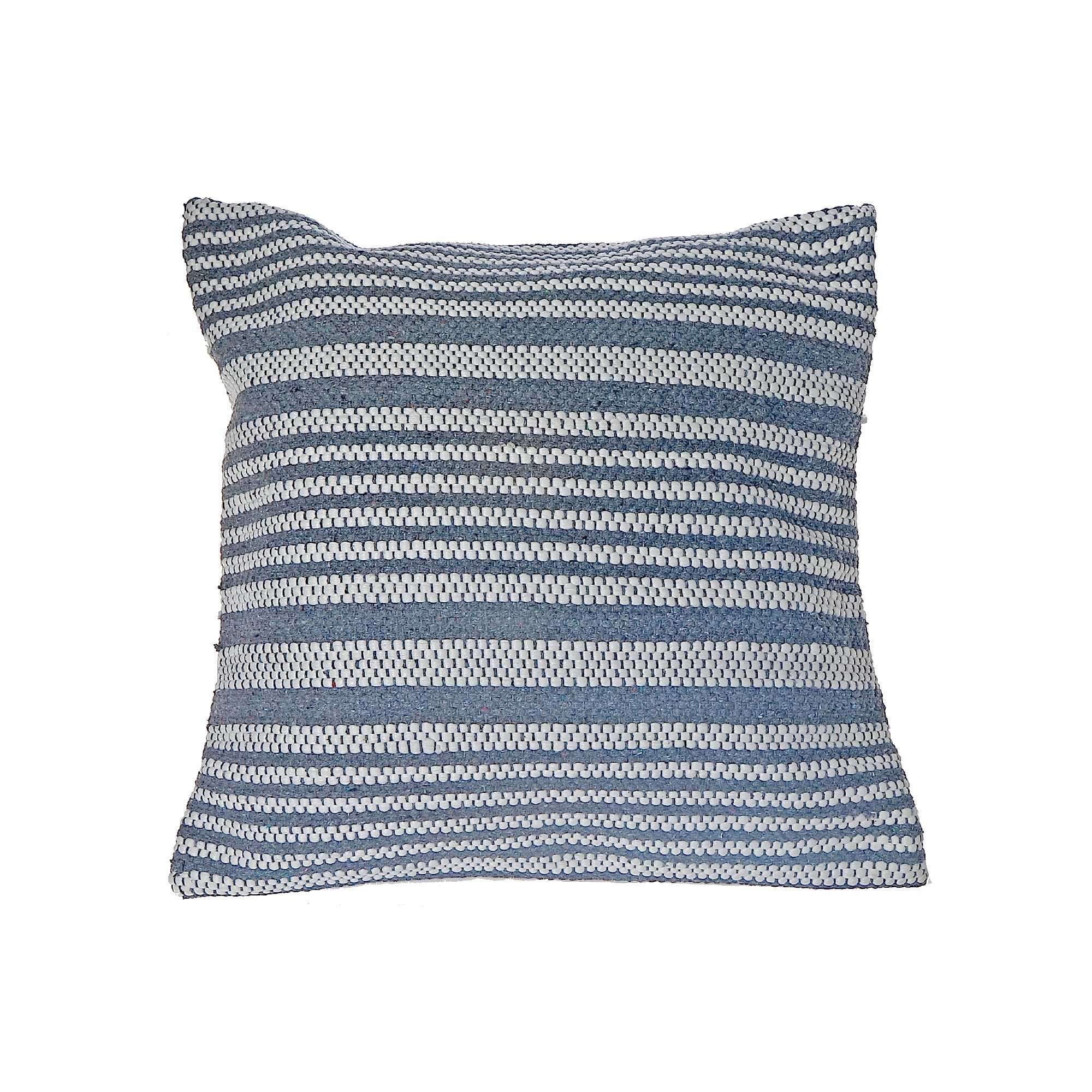 Gray Striped Cotton Handwoven Decorative Cushion for Modern Interiors - Set of 2