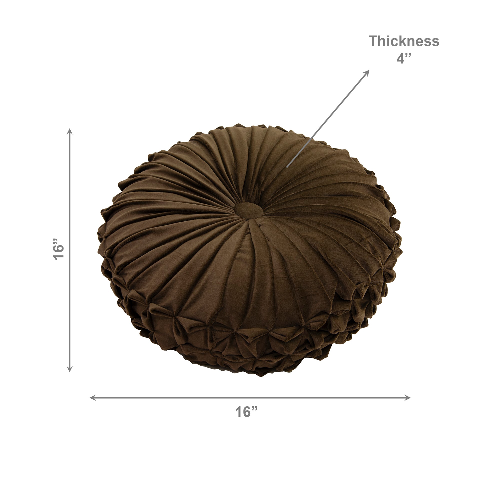 Rich Chocolate Brown Velvet Round Decorative Cushion - Set of 2