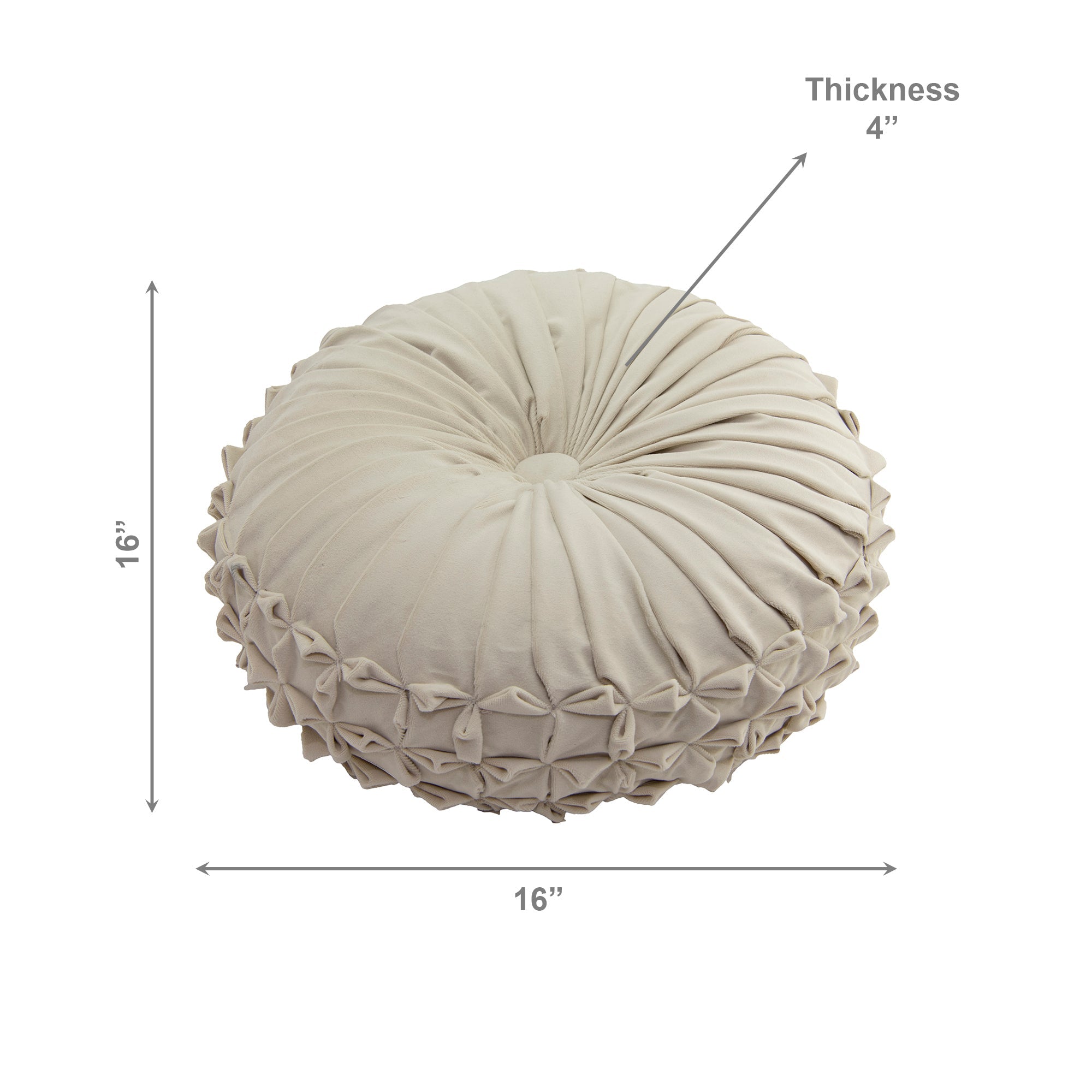 Ivory Velvet Round Decorative Cushion for Classic Décor - Set of 2