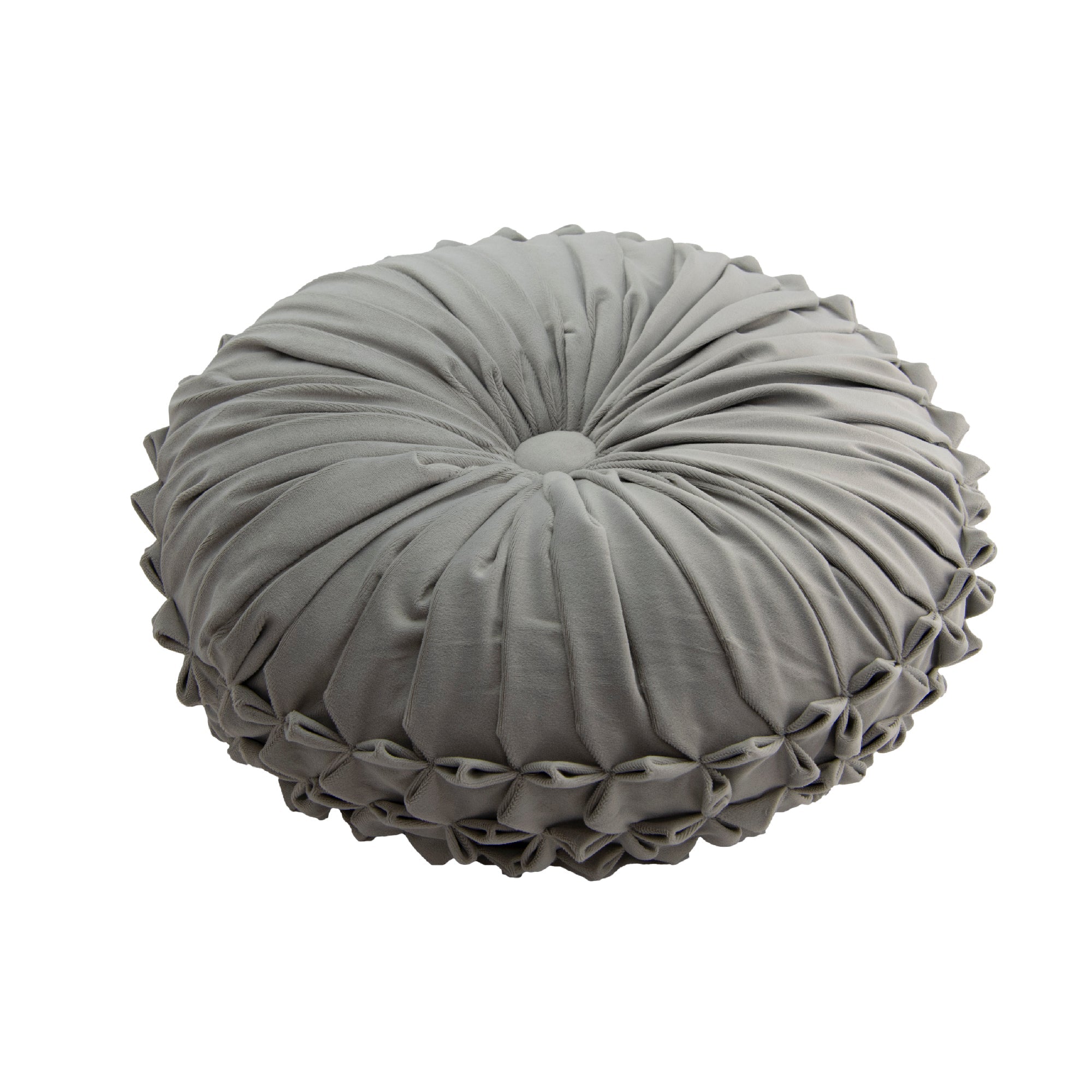 Shimmering Silver Velvet Round Decorative Cushion - Set of 2