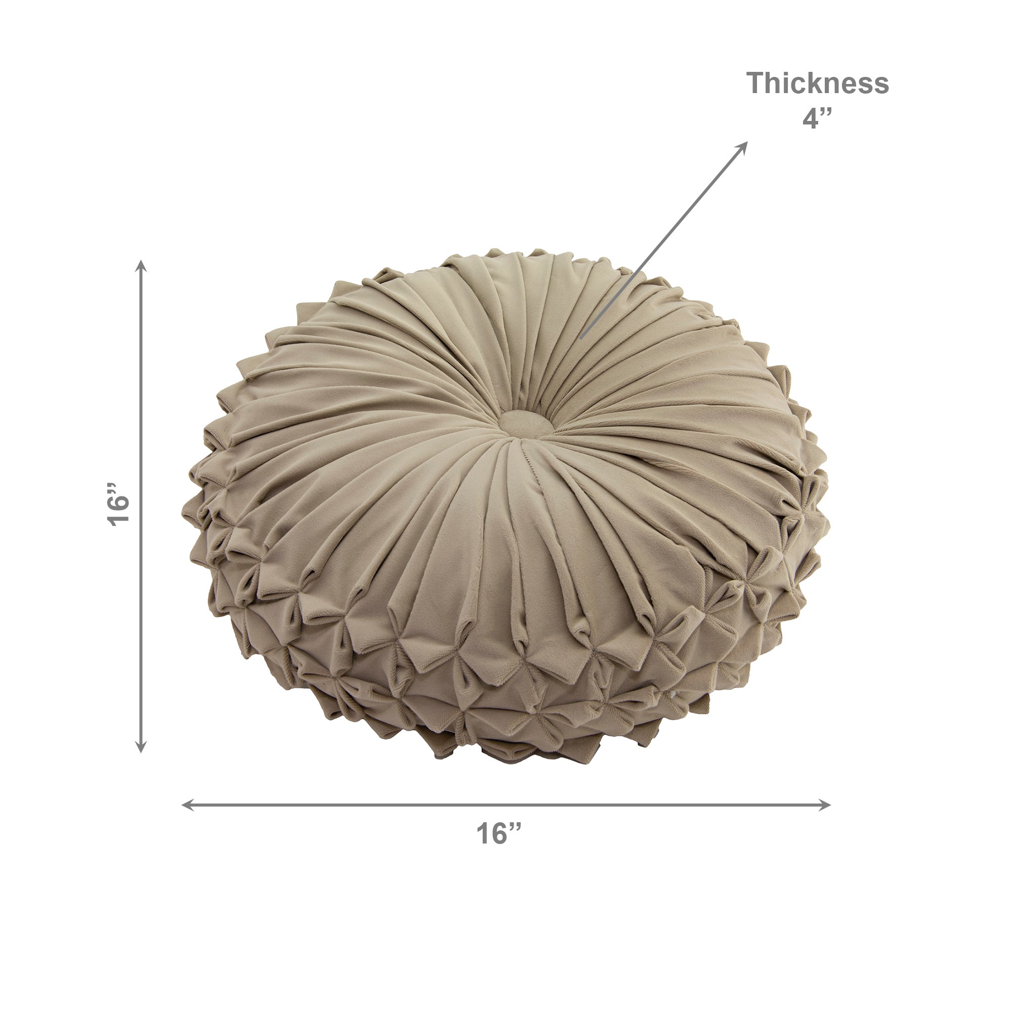 Neutral Taupe Velvet Round Decorative Cushion for Cozy Spaces - Set of 2