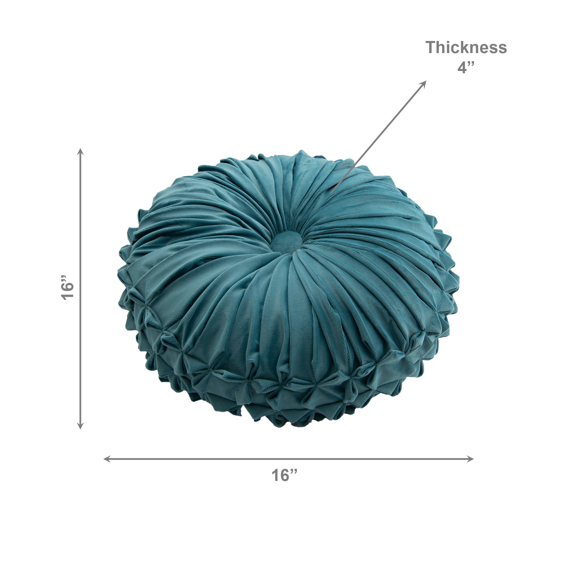Vibrant Teal Velvet Round Decorative Cushion Accent - Set of 2