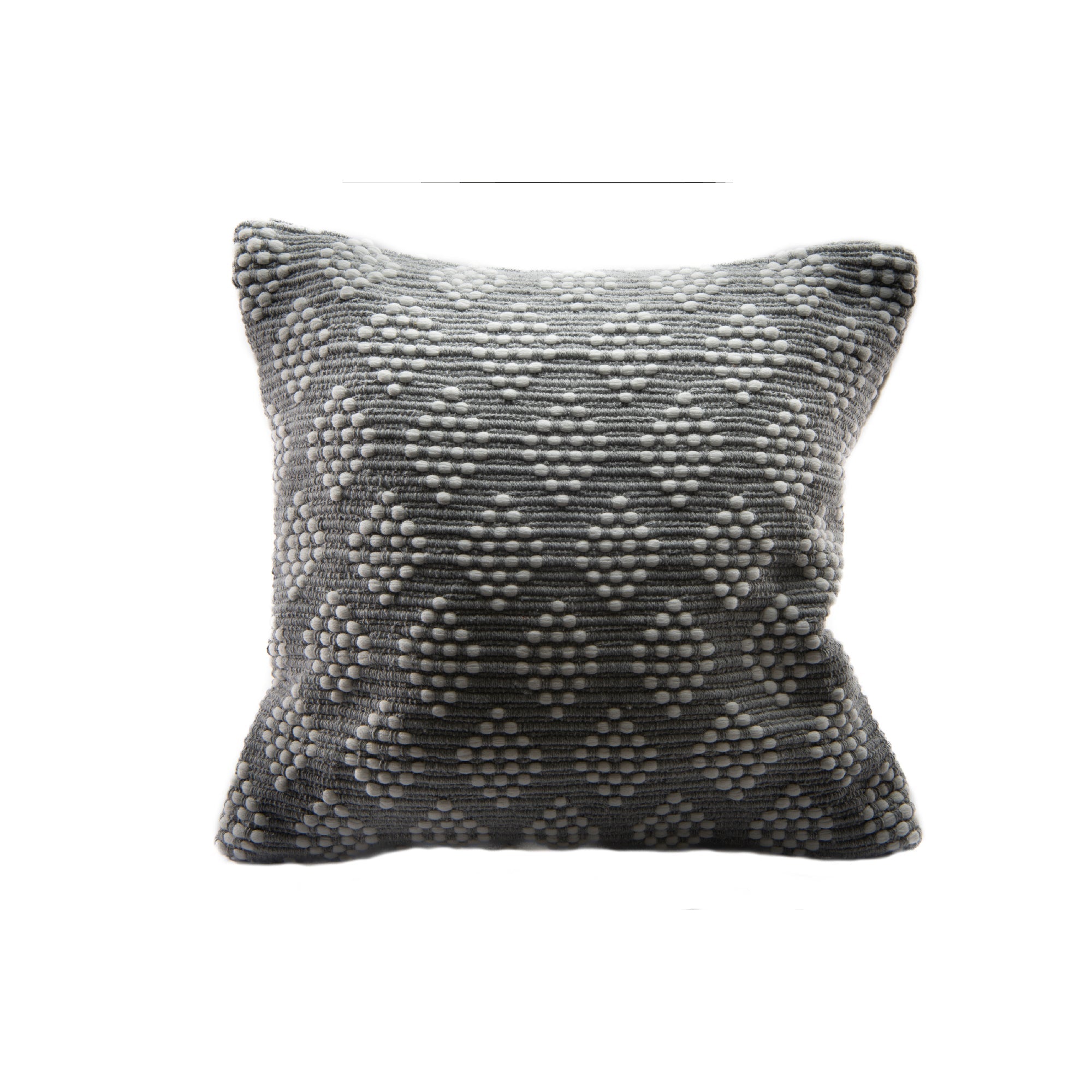 Gray Diamond Pattern Cotton Handwoven Decorative Cushion - Set of 2