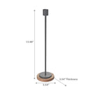 Metal Candle Holder With Wood Base Large