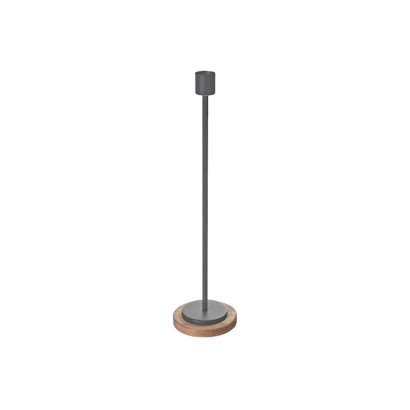 Metal Candle Holder With Wood Base Large