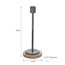 Metal Candle Holder With Wood Base Small