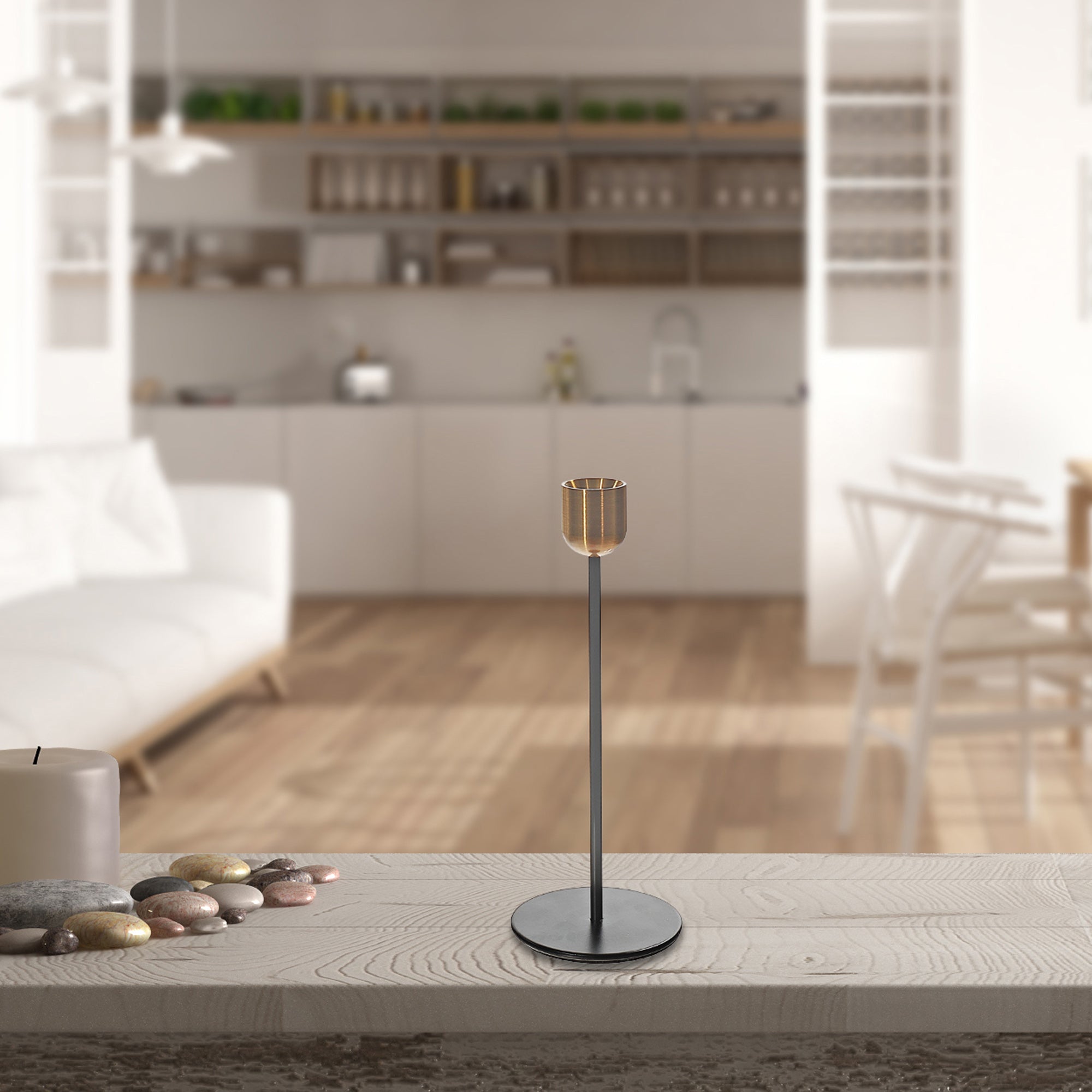 Small Metal Candle Holder – Tabletop Candle Accessory, Home Decor
