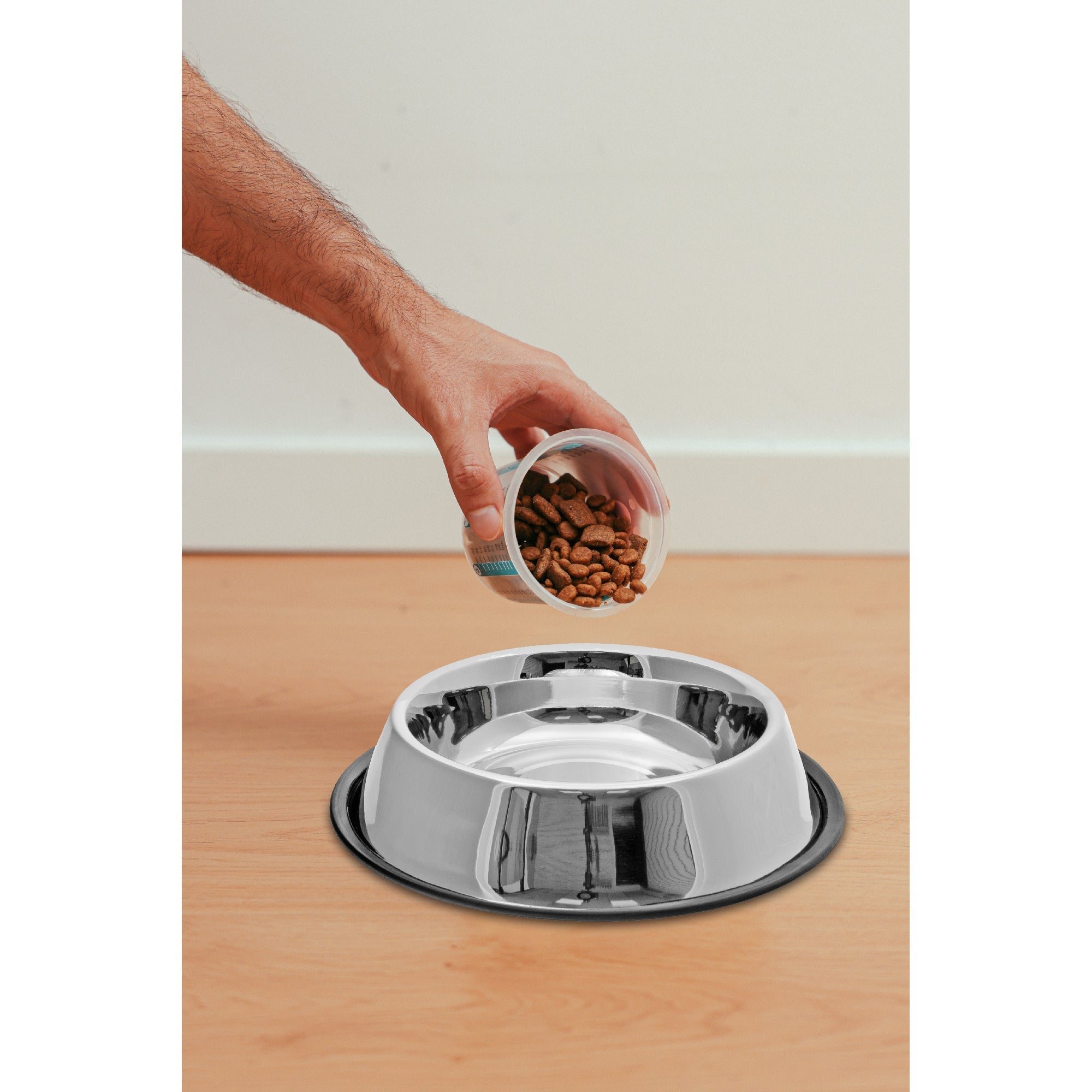 Stainless Steel Pet Bowl With Anti-Slip Ring Base, Dog Cat Feeding Bowl, Non-Skid