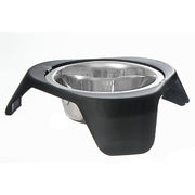 Black Stainless Steel Pet Bowl Set of 2 with Stand – Dog & Cat Feeding Station